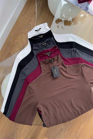 MD Tersa Bordo Balıkçı Yaka Bluz