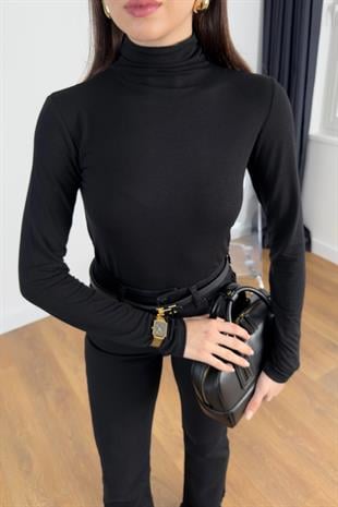 MD Tersa Siyah Balıkçı Yaka Bluz