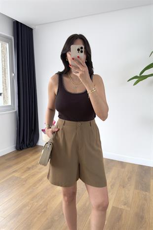 MD Vela Acı Kahve Askı Kontrast Detaylı Atlet