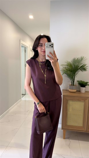 MD Zorex Bordo Vatkalı Keten Takım