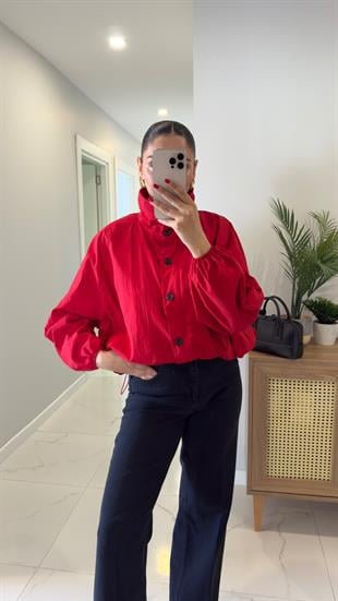 Melina Kırmızı Paraşüt Ceket