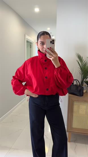 Melina Kırmızı Paraşüt Ceket