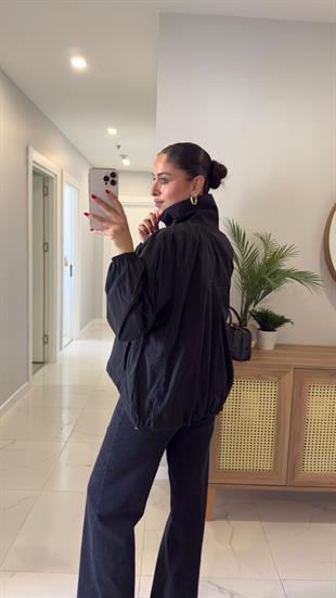 Melina Siyah Paraşüt Ceket