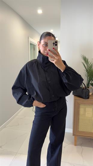 Melina Siyah Paraşüt Ceket