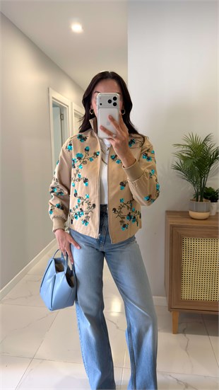 Mellis Taş Nakış İşleme Detaylı Ceket