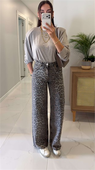 Midors Leopar Desenli Jean