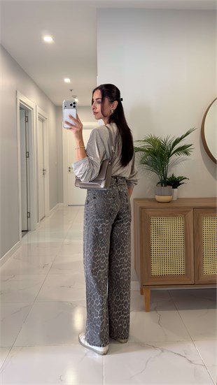 Midors Leopar Desenli Jean