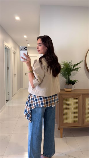 Milasa Taş Oversize Crop Ceket