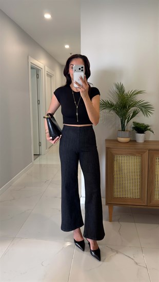 Millons Antrasit Ekstra Yüksek Bel Denim Pantolon