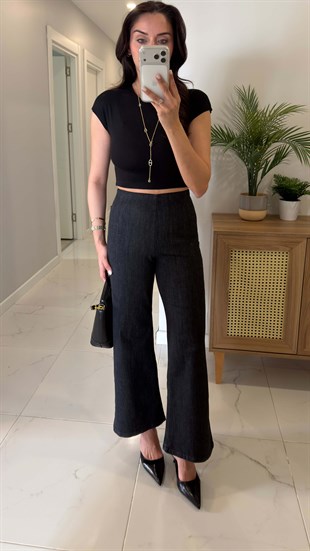 Millons Antrasit Ekstra Yüksek Bel Denim Pantolon