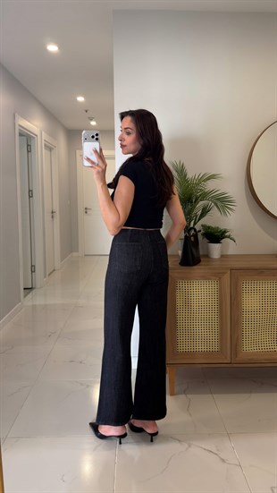 Millons Antrasit Ekstra Yüksek Bel Denim Pantolon