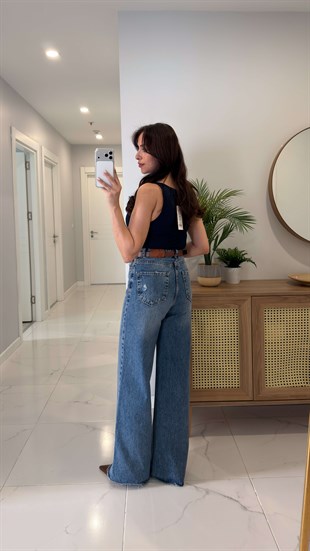 Mirorda Mavi Extra Yüksek Bel Wıde Leg Jean