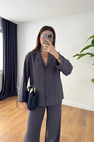 Monsa Füme Tencel Pantolon Gömlek Takım