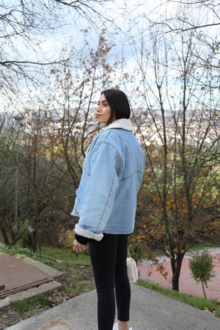 Topshop Kürk Detaylı Kot Mont
