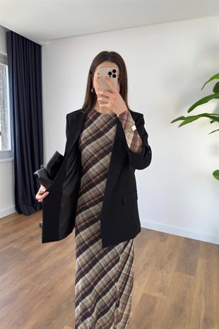 ZR Mosena Siyah Kol Detaylı Blazer Ceket