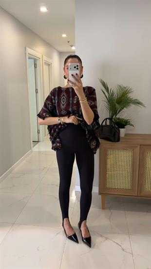 Mostena Siyah Ayak Geçirmeli Toparlayıcı Tayt