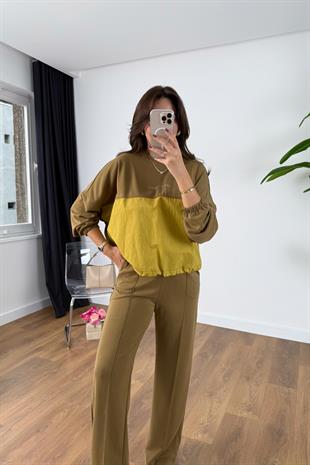Nadia Hardal Vizon Paraşüt Kumaş Sweat-Pantolon Modal Takım