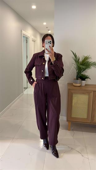 Nelda Mürdüm Kot Ceket Pantolon Takım