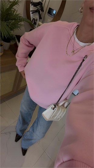 Nendy Pembe Şardonlu Basic Sweat