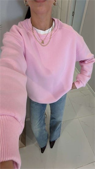 Nendy Pembe Şardonlu Basic Sweat