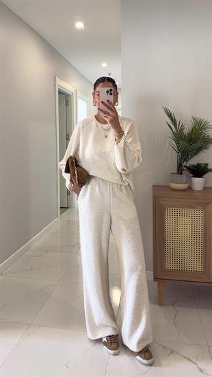 Neptüm Ekru Tüvit Sweat Pantolon Takım