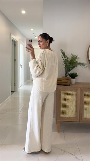 Neptüm Ekru Tüvit Sweat Pantolon Takım