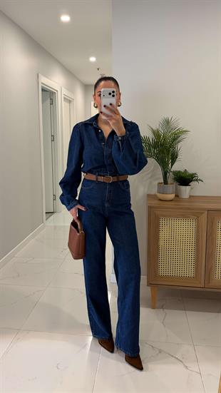 Nersa Dark Blue Kemerli Tulum