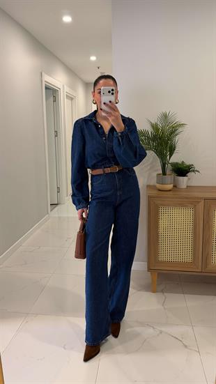 Nersa Dark Blue Kemerli Tulum