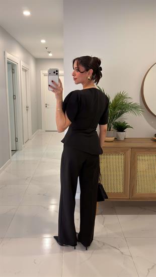 Noddwer Siyah Bluz Pantolon Takım