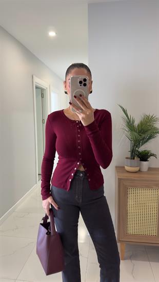 Nus Bordo Çıtçıtlı Bluz