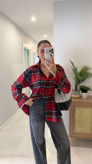 Olesa Kırmızı Siyah Oduncu Gömlek