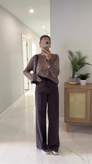 Olwen Acı Kahve Straight Jean