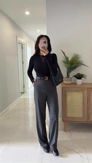 Olya Antrasit Palazzo Pantolon