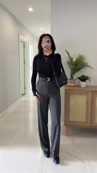Olya Antrasit Palazzo Pantolon