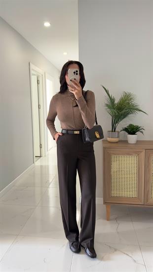 Olya Kahve Palazzo Pantolon