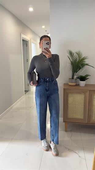 Orwel Lacivert Yıkama Ütülü Jean