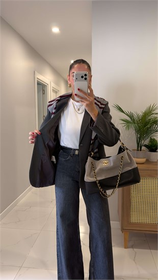 Owers Gri Oversize Blazer Ceket