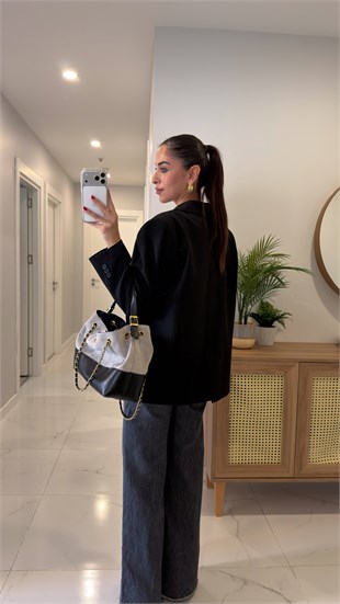 Owers Siyah Oversize Blazer Ceket