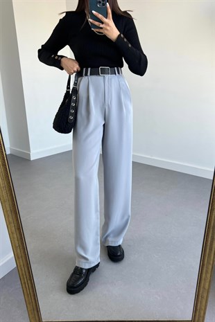 Lexa Gri Palazzo Premium Pantolon