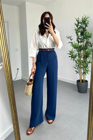 Puta Lacivert Aerobin Palazzo Pantolon