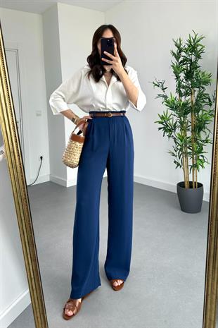 Puta Lacivert Aerobin Palazzo Pantolon
