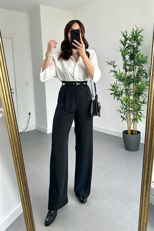 Puta Siyah Aerobin Palazzo Pantolon