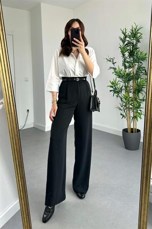 Puta Siyah Aerobin Palazzo Pantolon