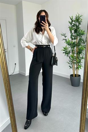 Puta Siyah Aerobin Palazzo Pantolon