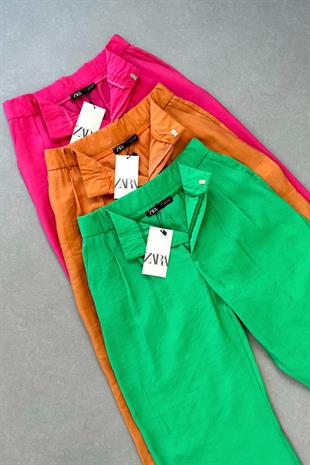 ZR Pembe Beli Lastikli Palazzo Pantolon