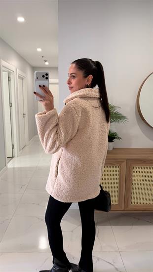 Paris Bej Peluş Ceket