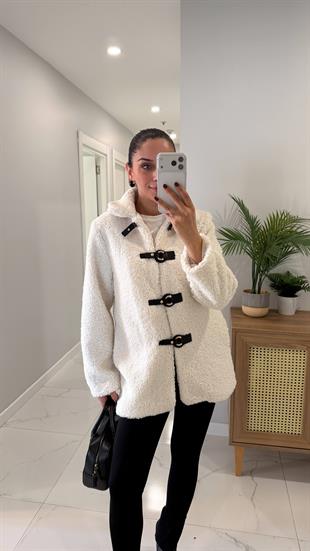 Paris Ekru Peluş Ceket