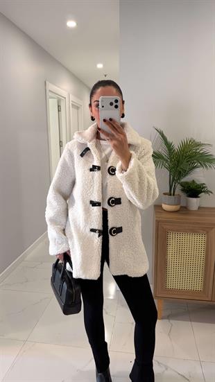 Paris Ekru Peluş Ceket