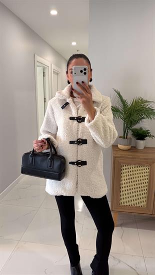 Paris Ekru Peluş Ceket