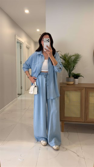 Patika Mavi Gömlek Pantolon Denim Takım